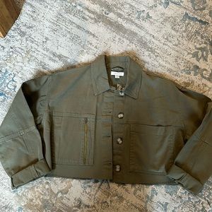 Topshop Green Cropped Jacket